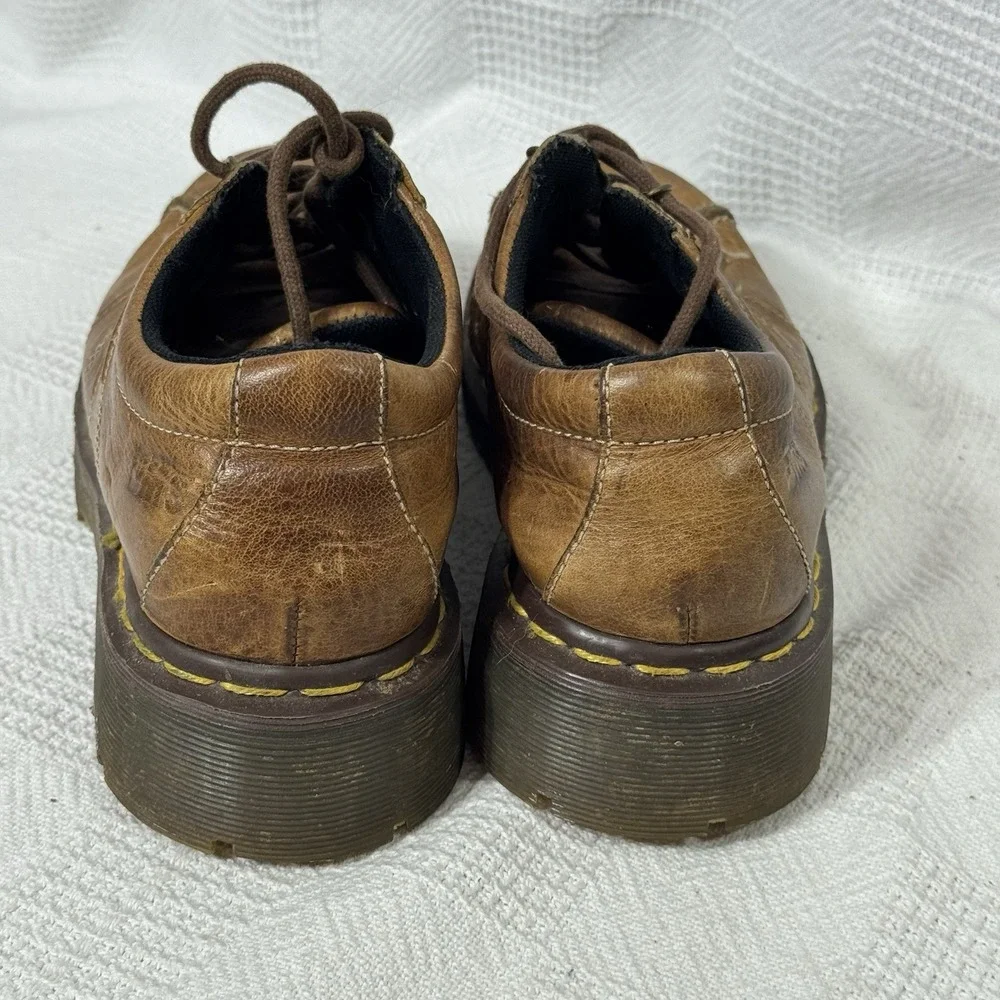 Dr. Martens Y2K Caramel Brown Chunky‎ 6 Eye Lace Up Vintage Oxfords M6 -W8